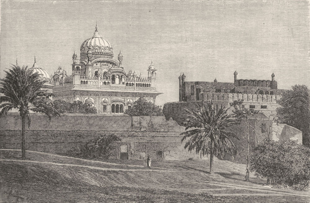 PAKISTAN. Palace of Lahore 1880 old antique vintage print picture